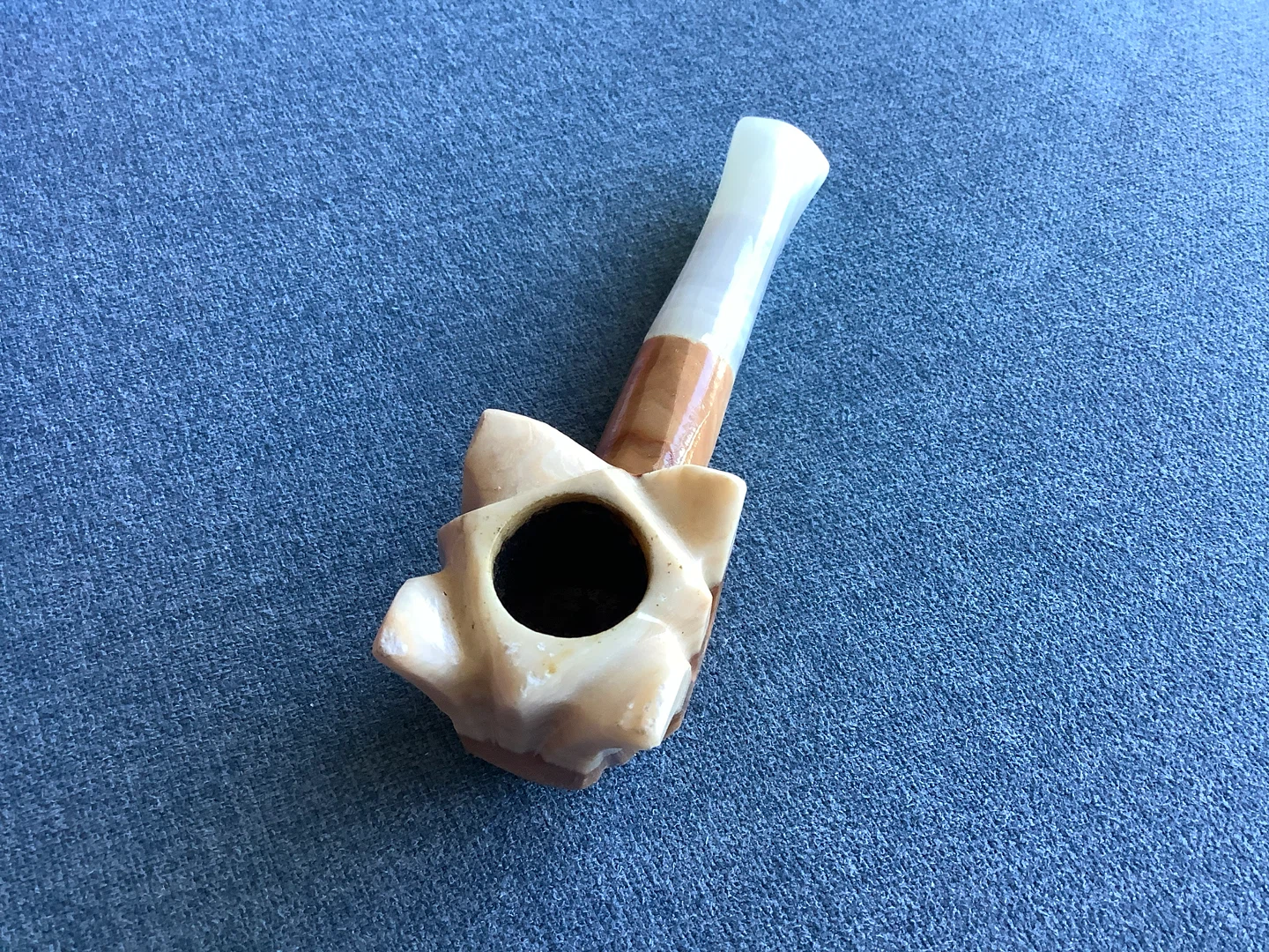 Hand Carved Marble Pipe with a Lotus Flower Shaped Bowl 🐞 - photo 2