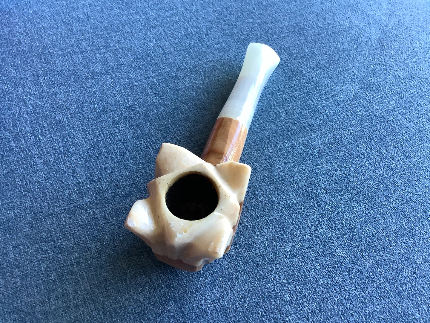 Hand Carved Marble Pipe with a Lotus Flower Shaped Bowl 🐞 - photo 5
