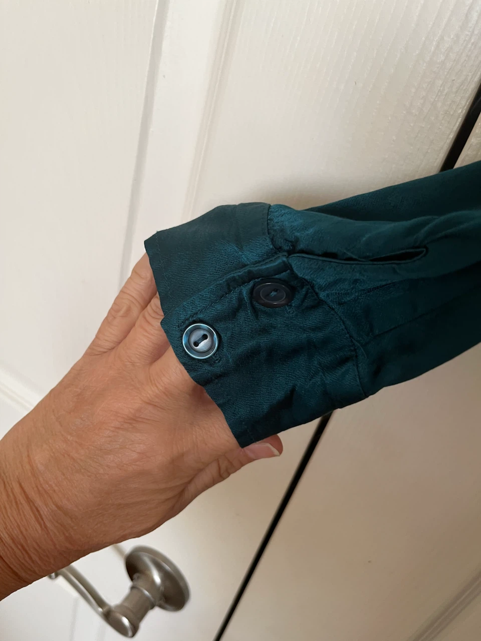 Teal Satin Shirt Dress - photo 3