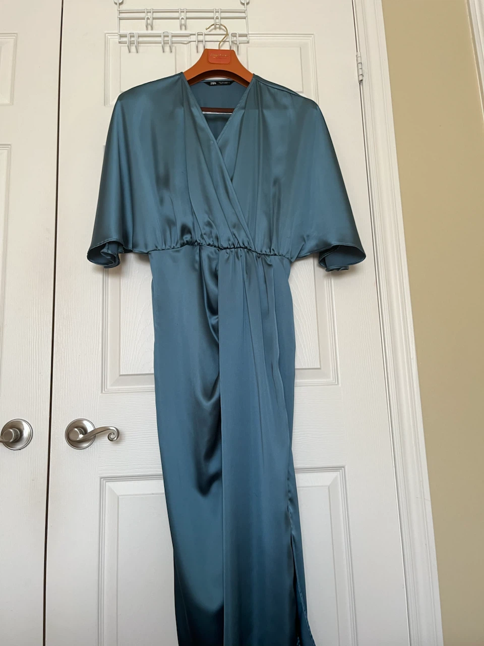 Zara Satin Teal Dress