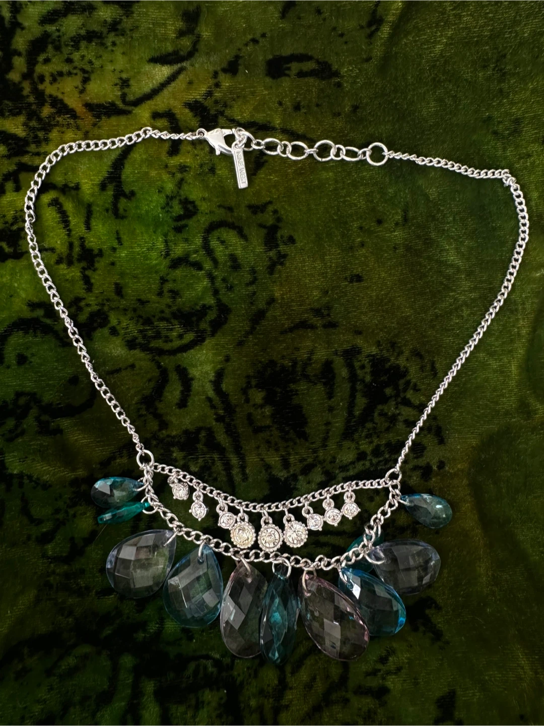 Nine West blue crystal statement necklace