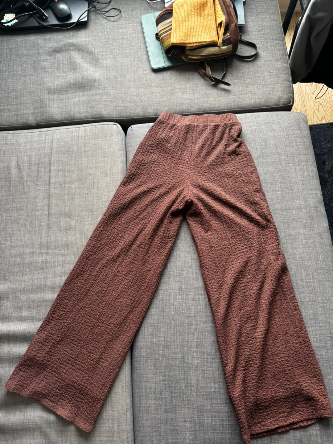 Brown Crinkled Wide-Leg Pants - photo 2