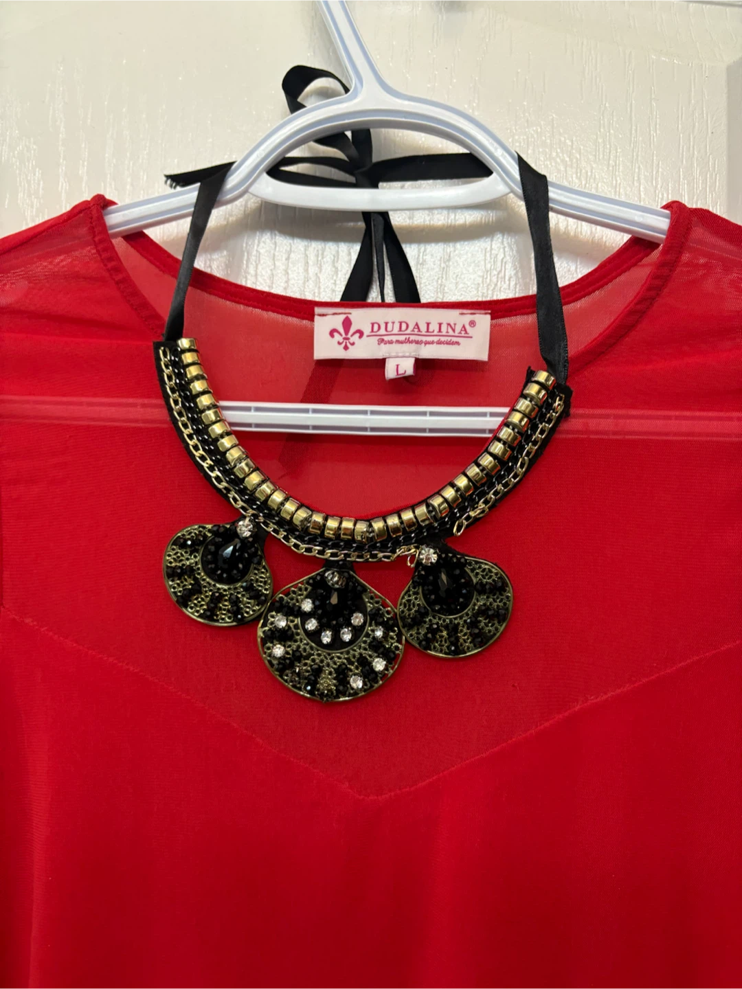Dudalina Red Long Sleeve Top L fits M - photo 2