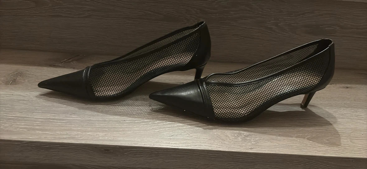 Zara Black Mesh Kitten Heels - photo 5