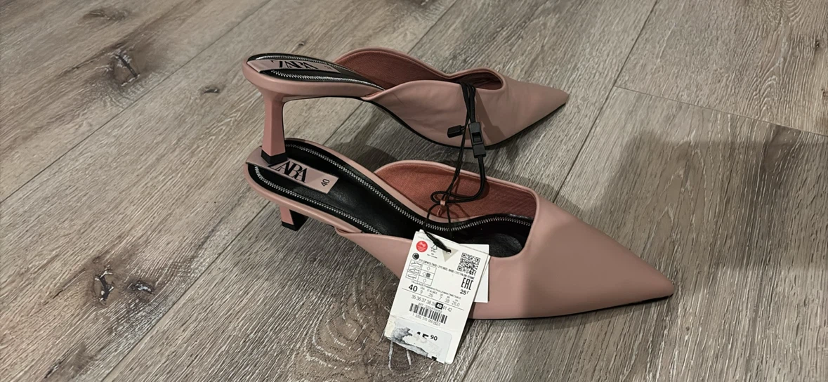 New Zara Pink Pointed Mules Size 40 - photo 2