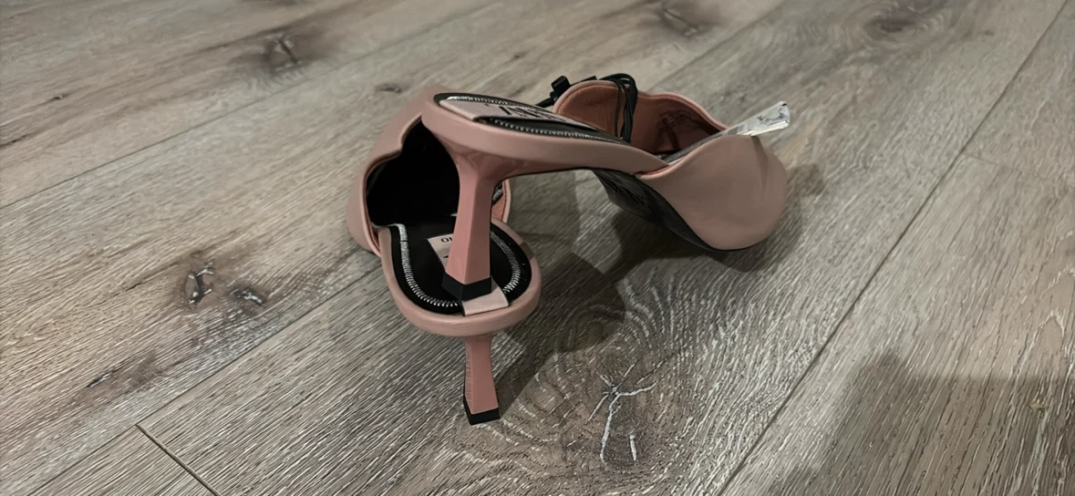 New Zara Pink Pointed Mules Size 40 - photo 3