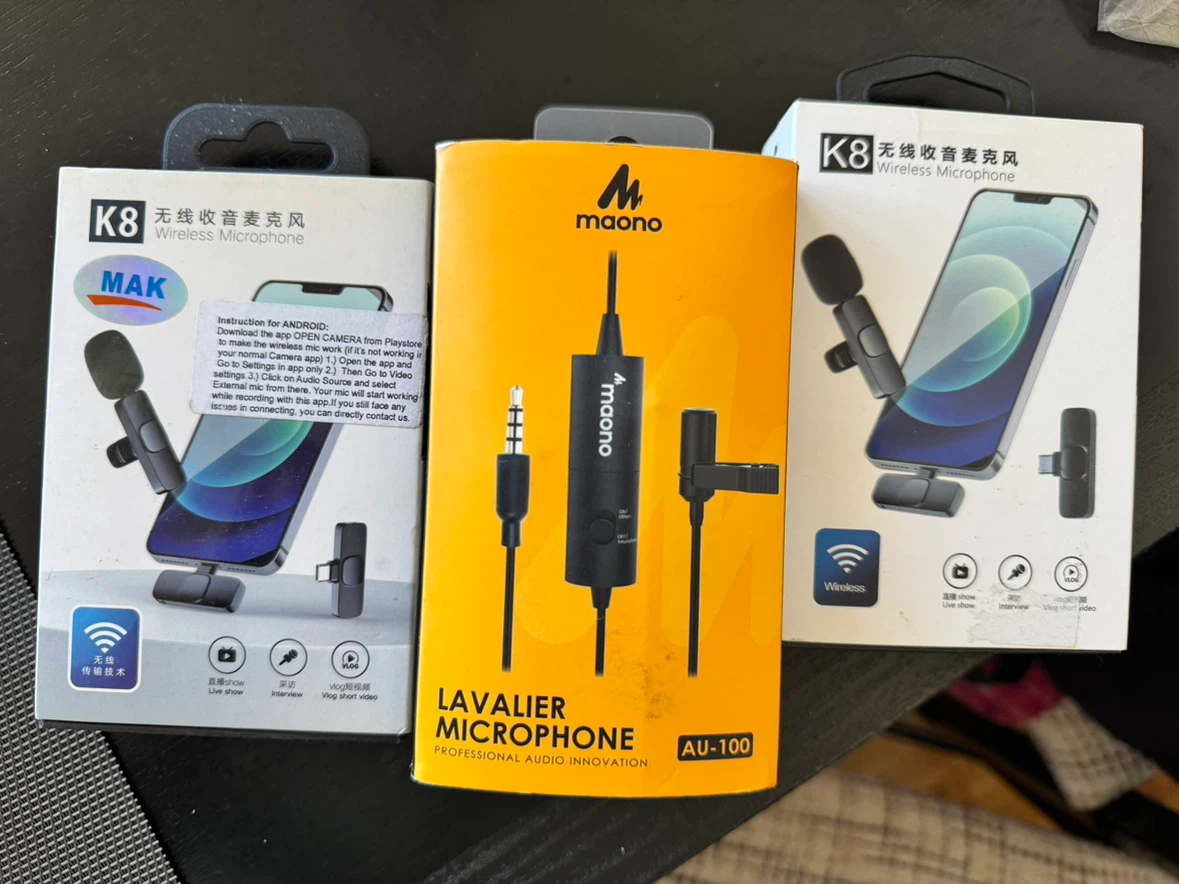 Clip-On Microphones for Phone / Video Recording – K8 & MAONO