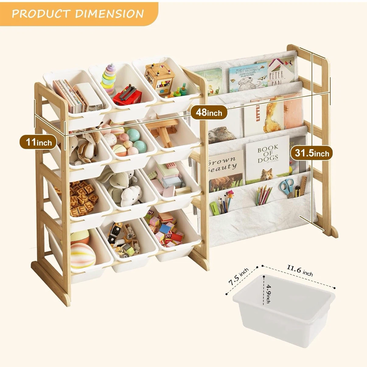 Kids Toy Storage and Book Organizer - photo 3