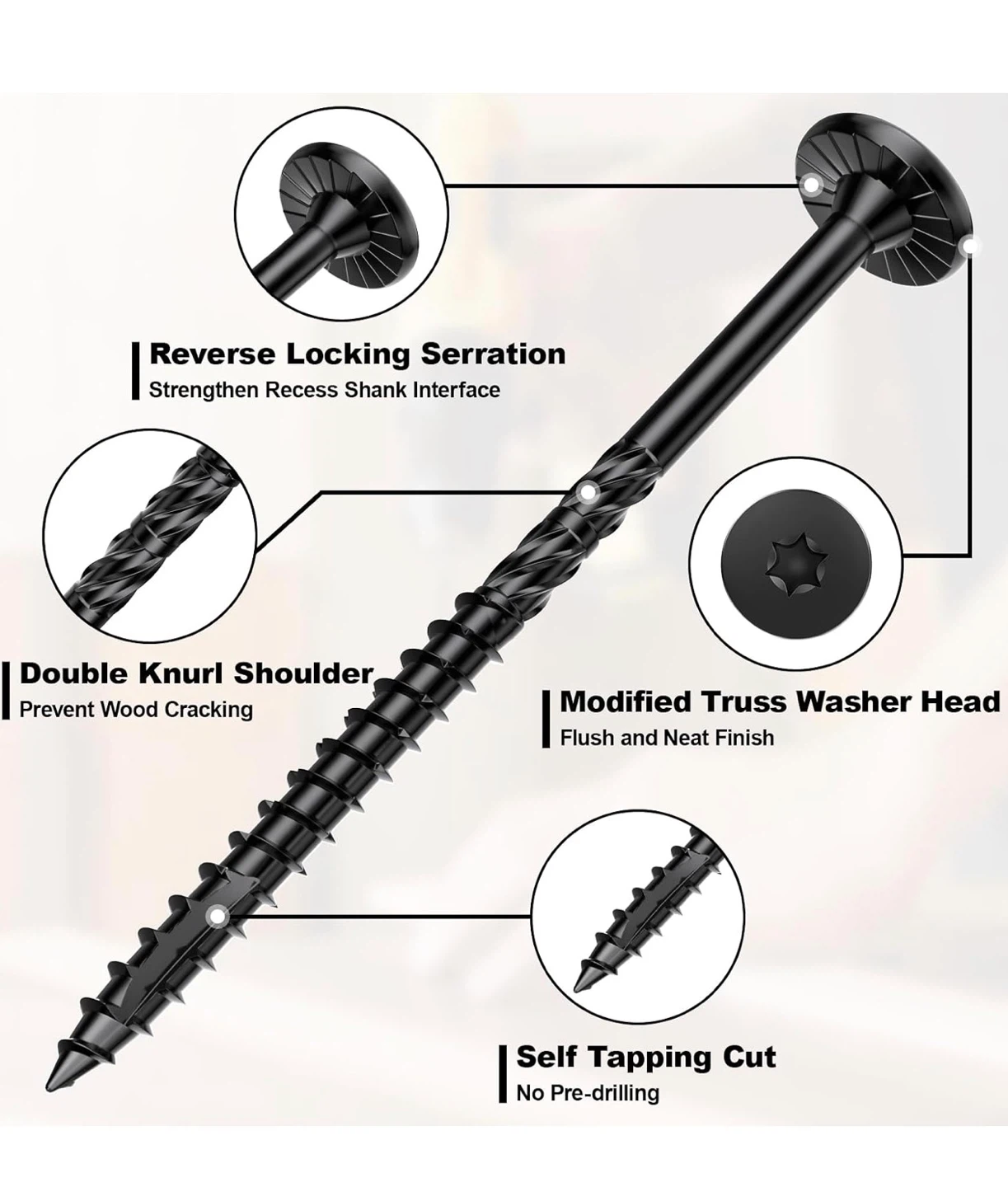 FMhotu #14 Heavy-Duty Wood Screws - photo 2