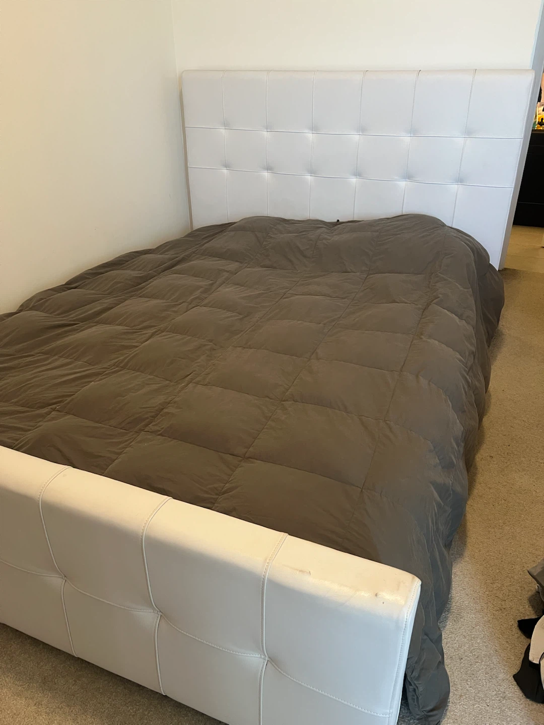 Queen size leather bed frame and matress