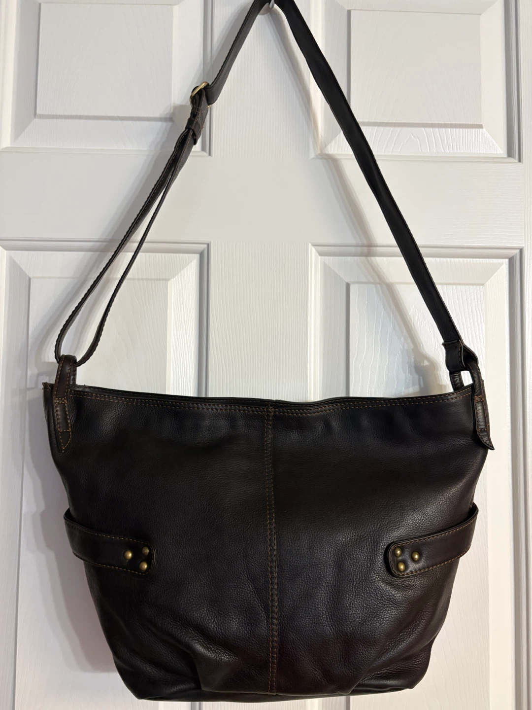 Derek Alexander Dark Brown Leather Shoulder Bag