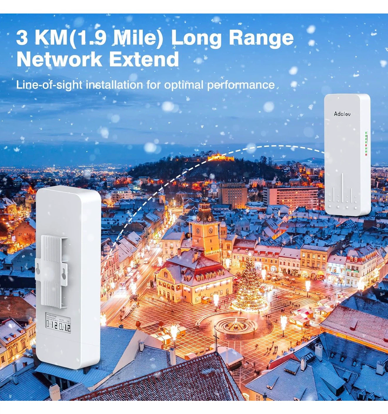 Wireless Bridge with 2 Bracket Mounts, 3KM 5.8G - photo 3
