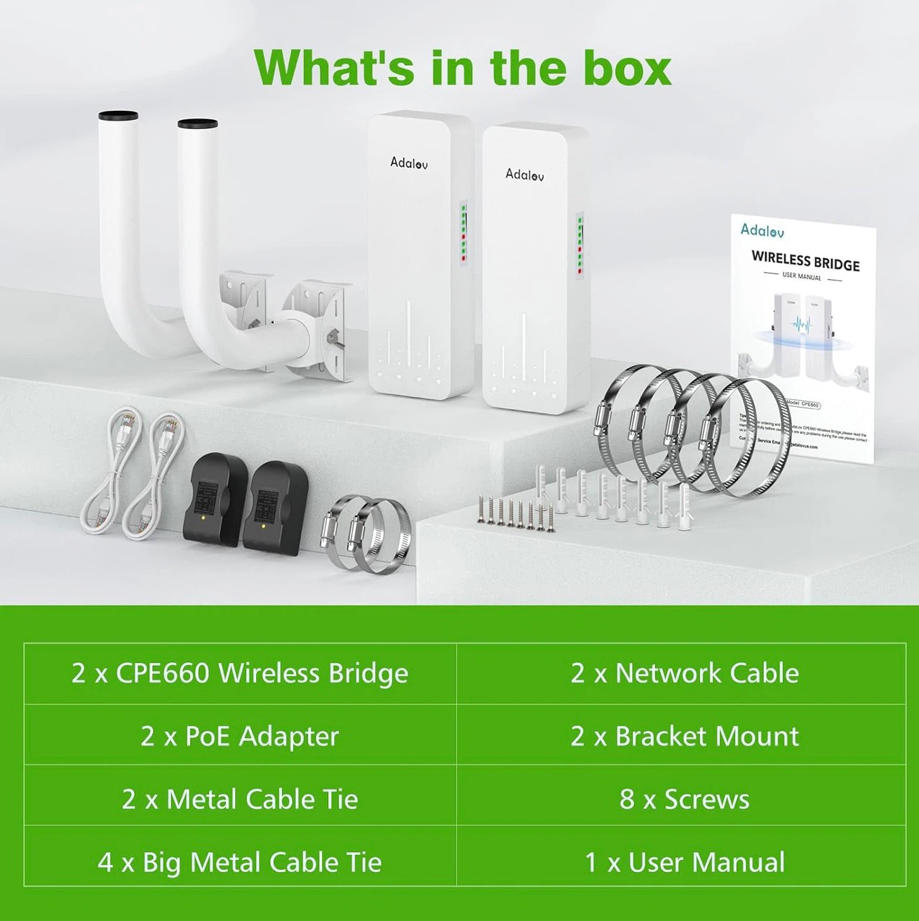 Wireless Bridge with 2 Bracket Mounts, 3KM 5.8G - photo 4