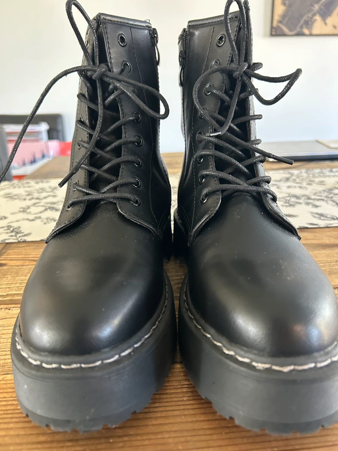 Steve Madden Black Combat Boots - photo 2