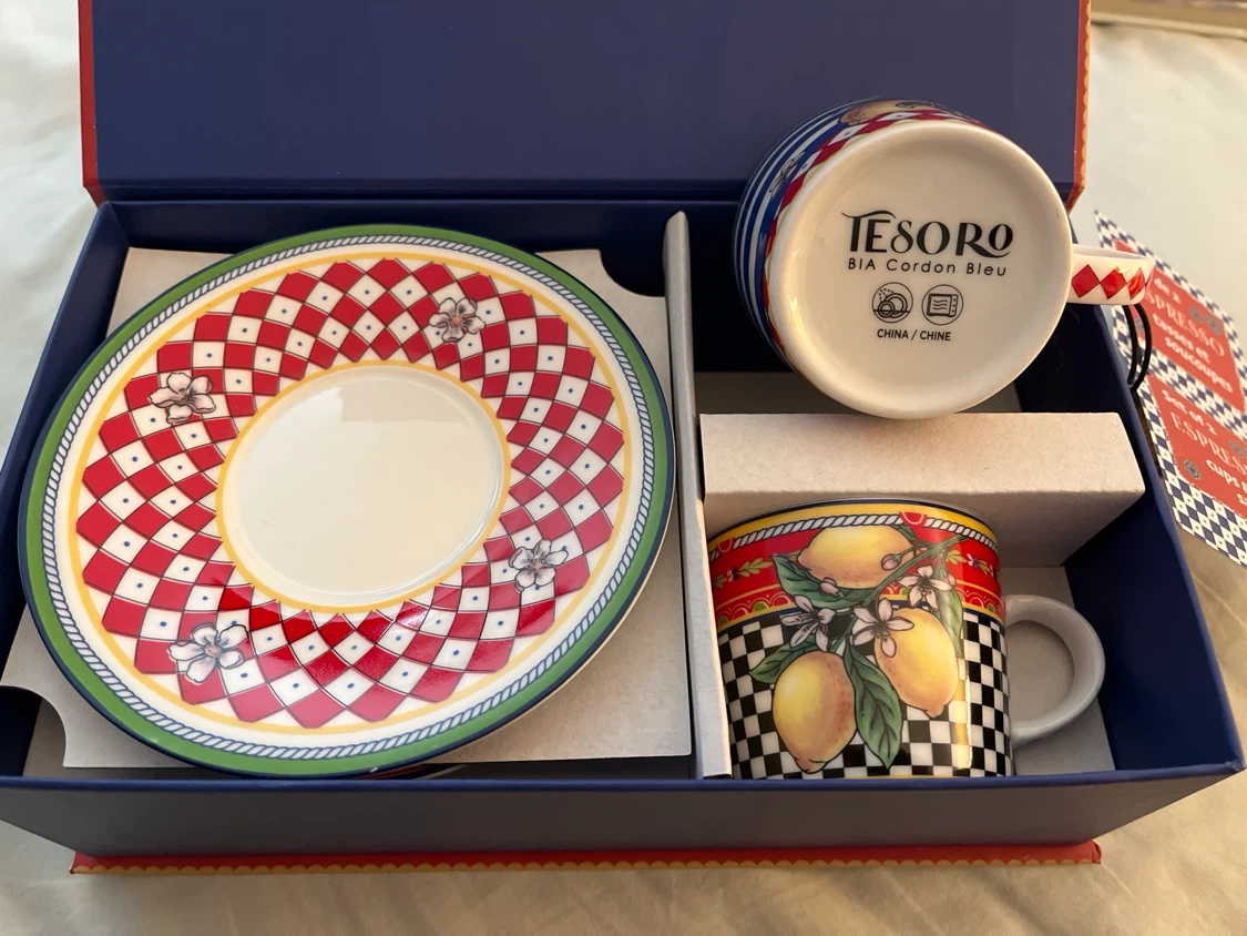 Tesoro BIA Cordon Bleu Espresso Cup & Saucer Set
