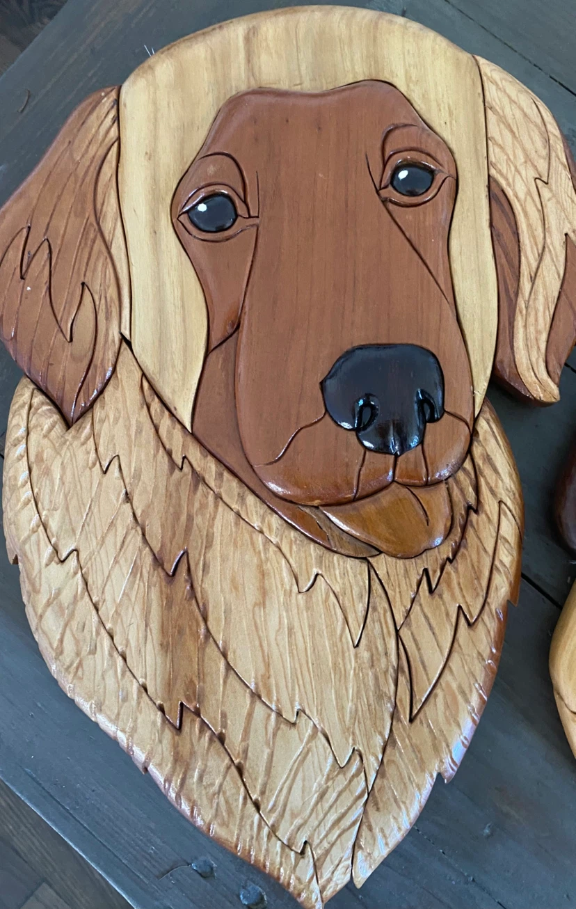 Set of Two Handcrafted Wood  Dog take both for 49. - photo 3