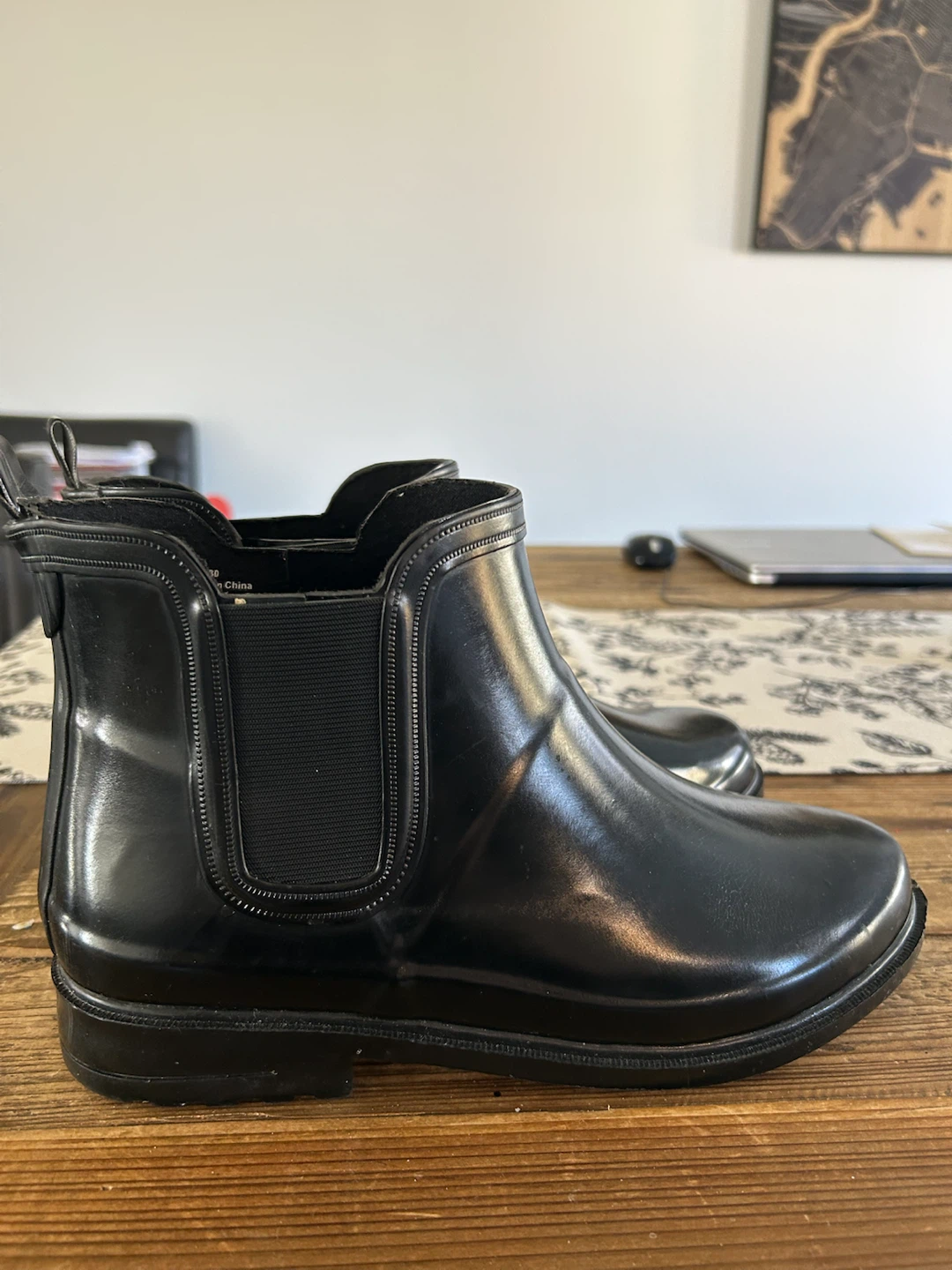 Black Chelsea Rain Boots