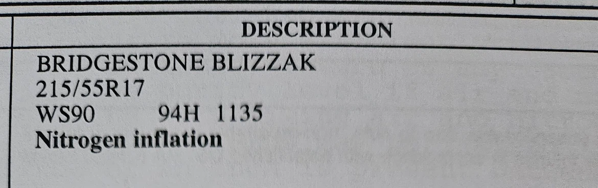 Bridgestone Blizzak WS90 215/55R17 Winter Tires - photo 3