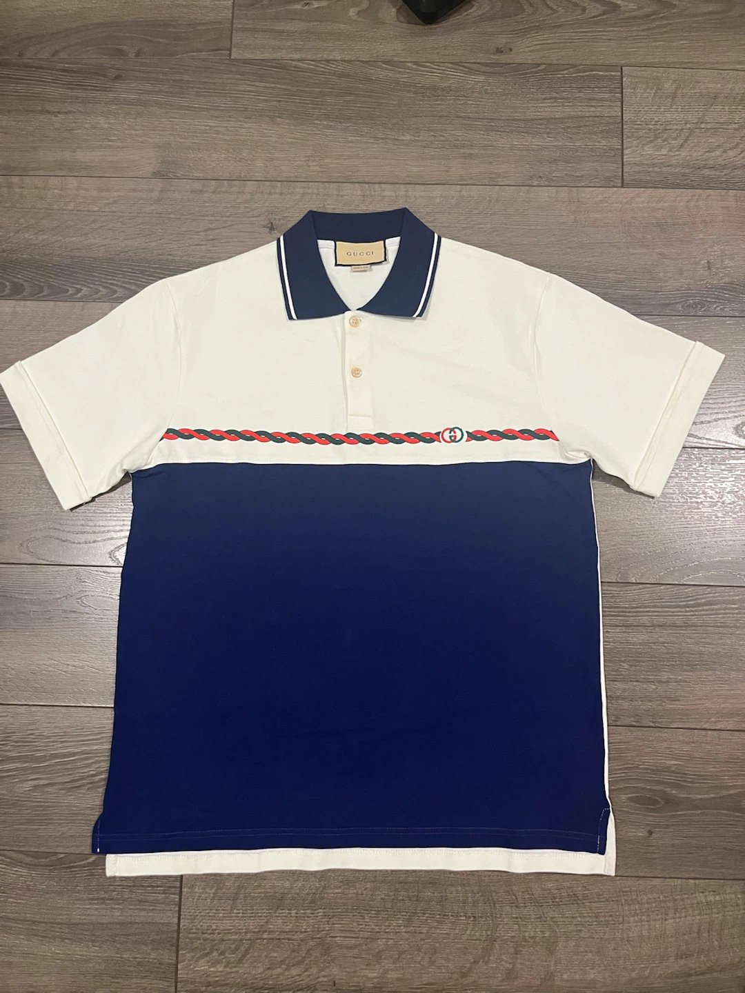 Gucci Polo Shirt White and Blue