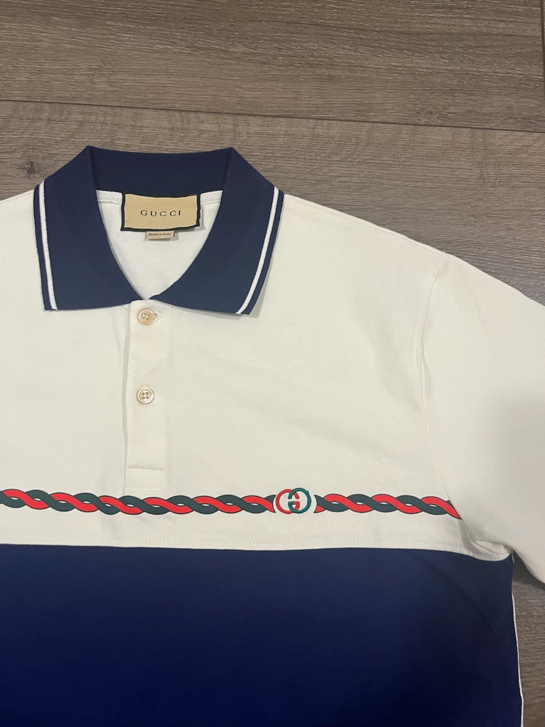 Gucci Polo Shirt White and Blue - photo 3