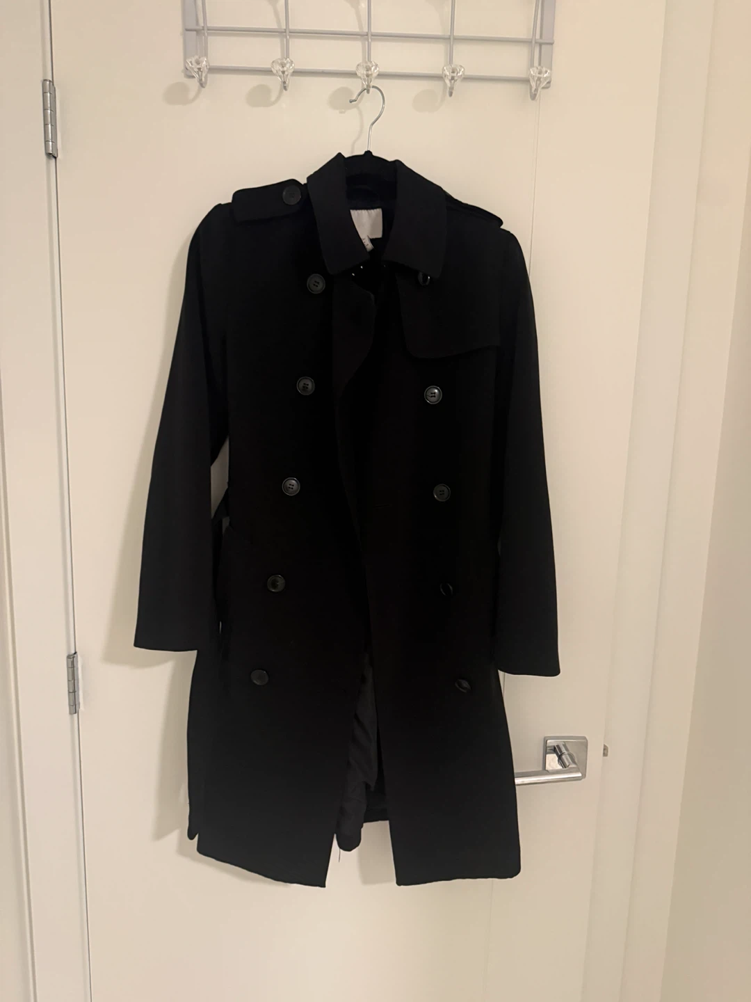 Black Double-Breasted Trench Coat