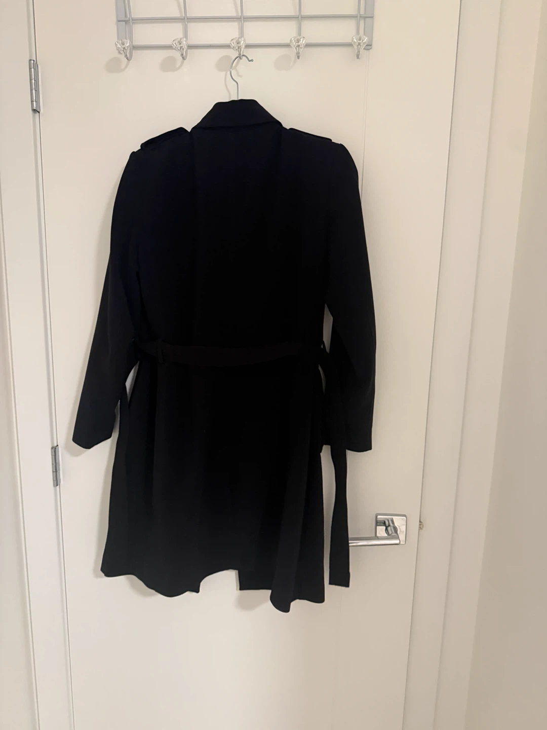 Black Double-Breasted Trench Coat - photo 2