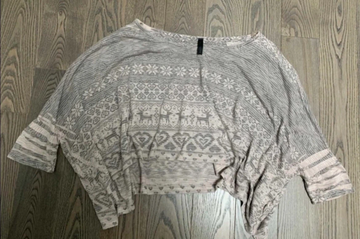 Reindeer Snowflake Print Crop Top