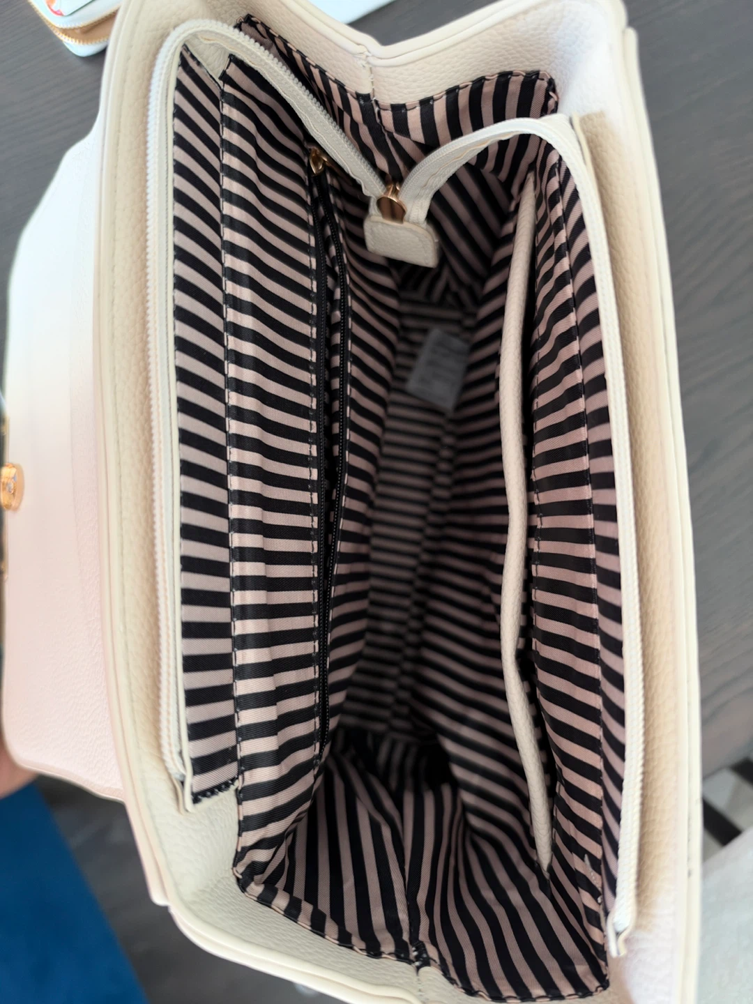Cream Faux Leather Mini Backpack - photo 3