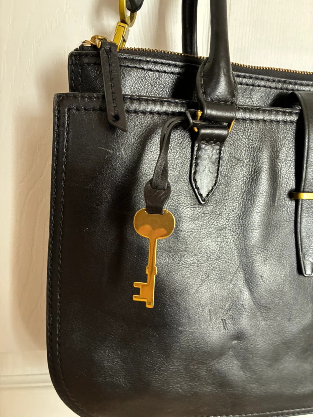 Fossil ‘Ryder’ black leather satchel crossbody bag - photo 3