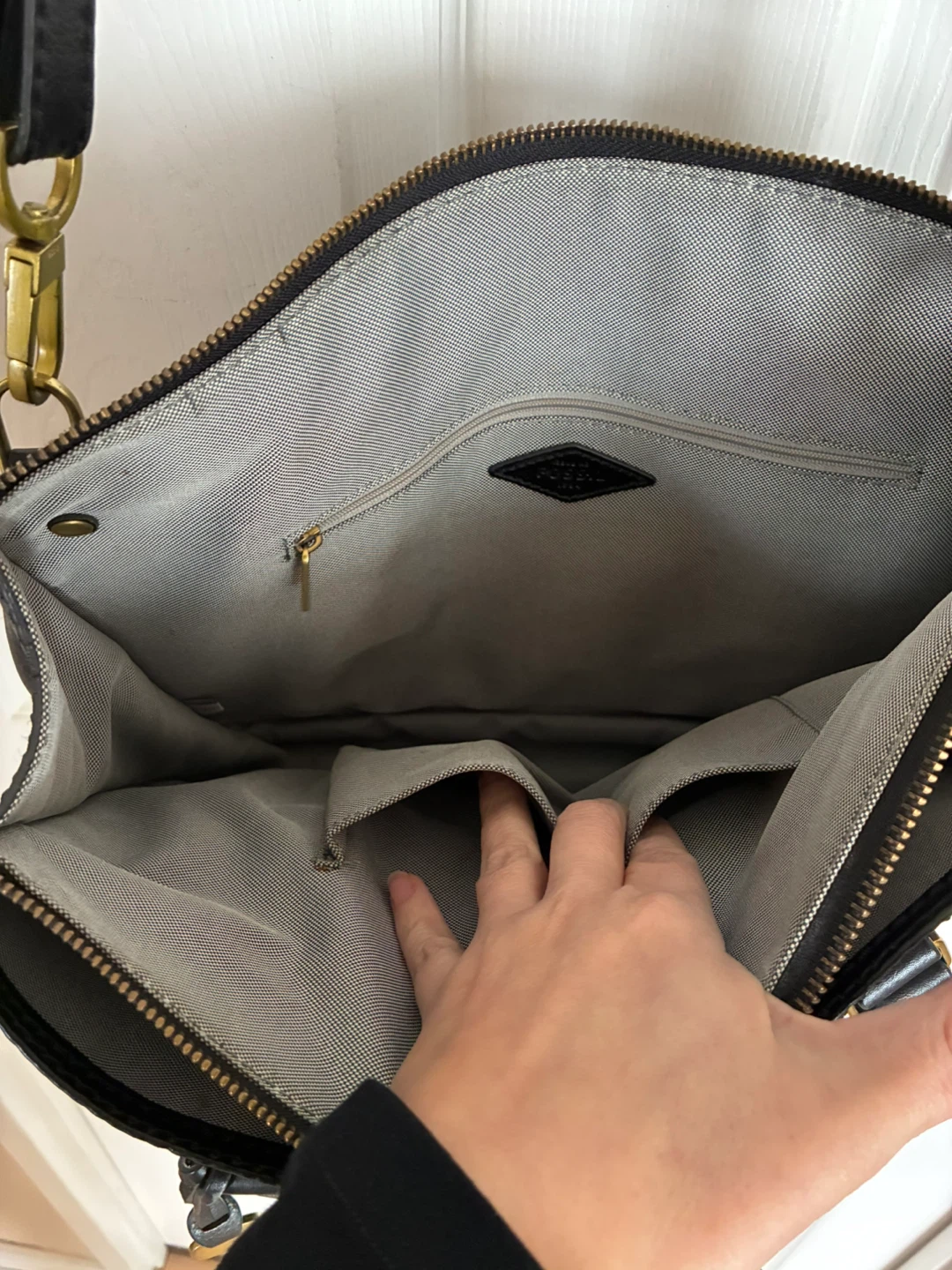 Fossil ‘Ryder’ black leather satchel crossbody bag - photo 5