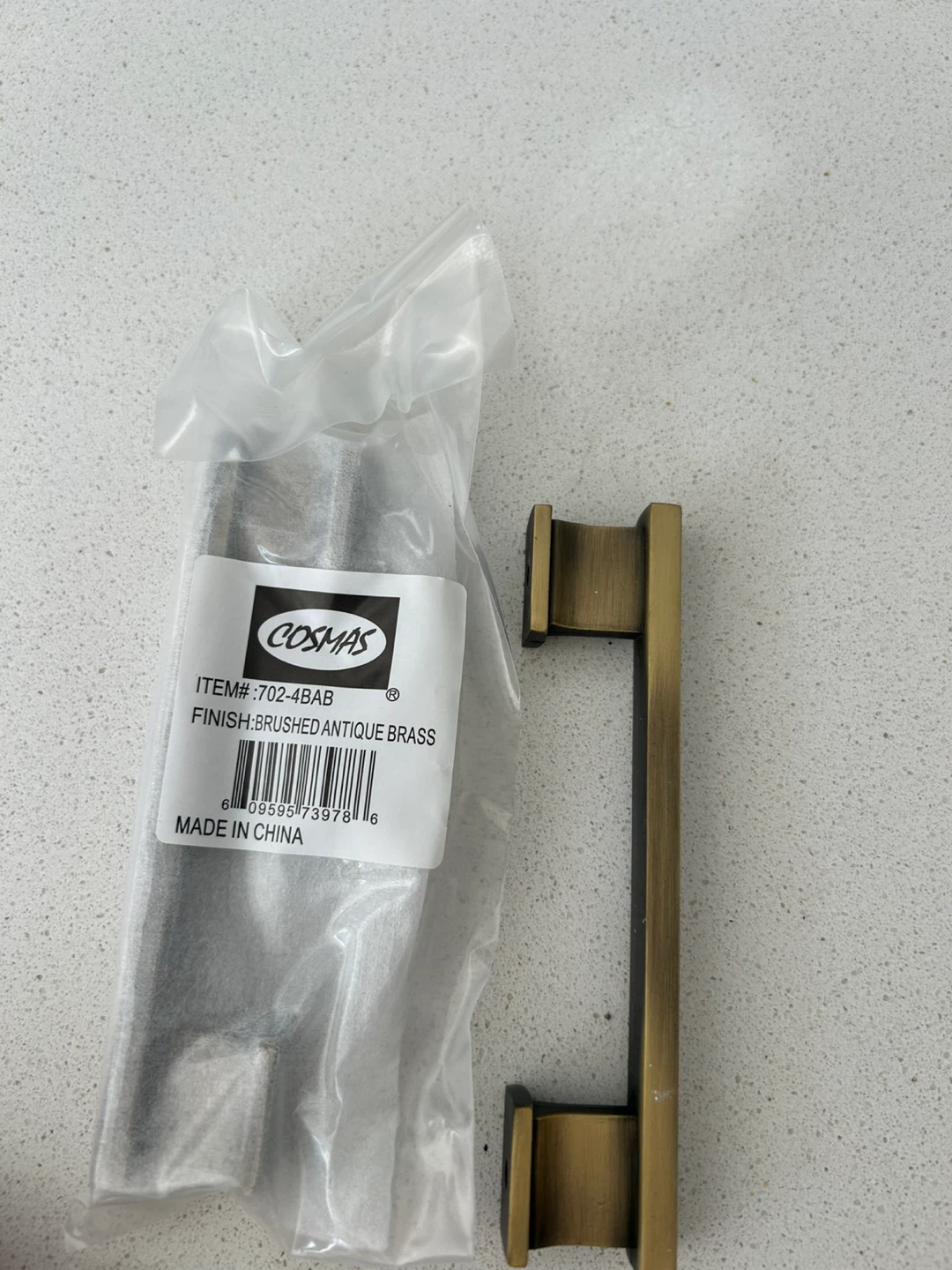 Cosmas 702-4BAB Brushed Antique Brass Cabinet Handle Pull