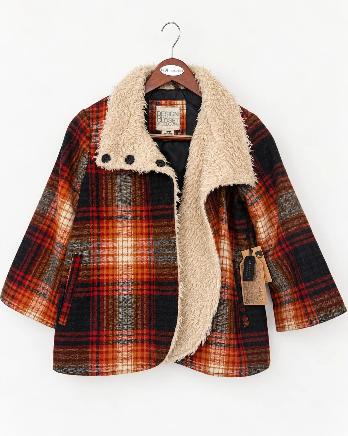 Billabong Flannel/ Shearling Plaid Jacket - NWT