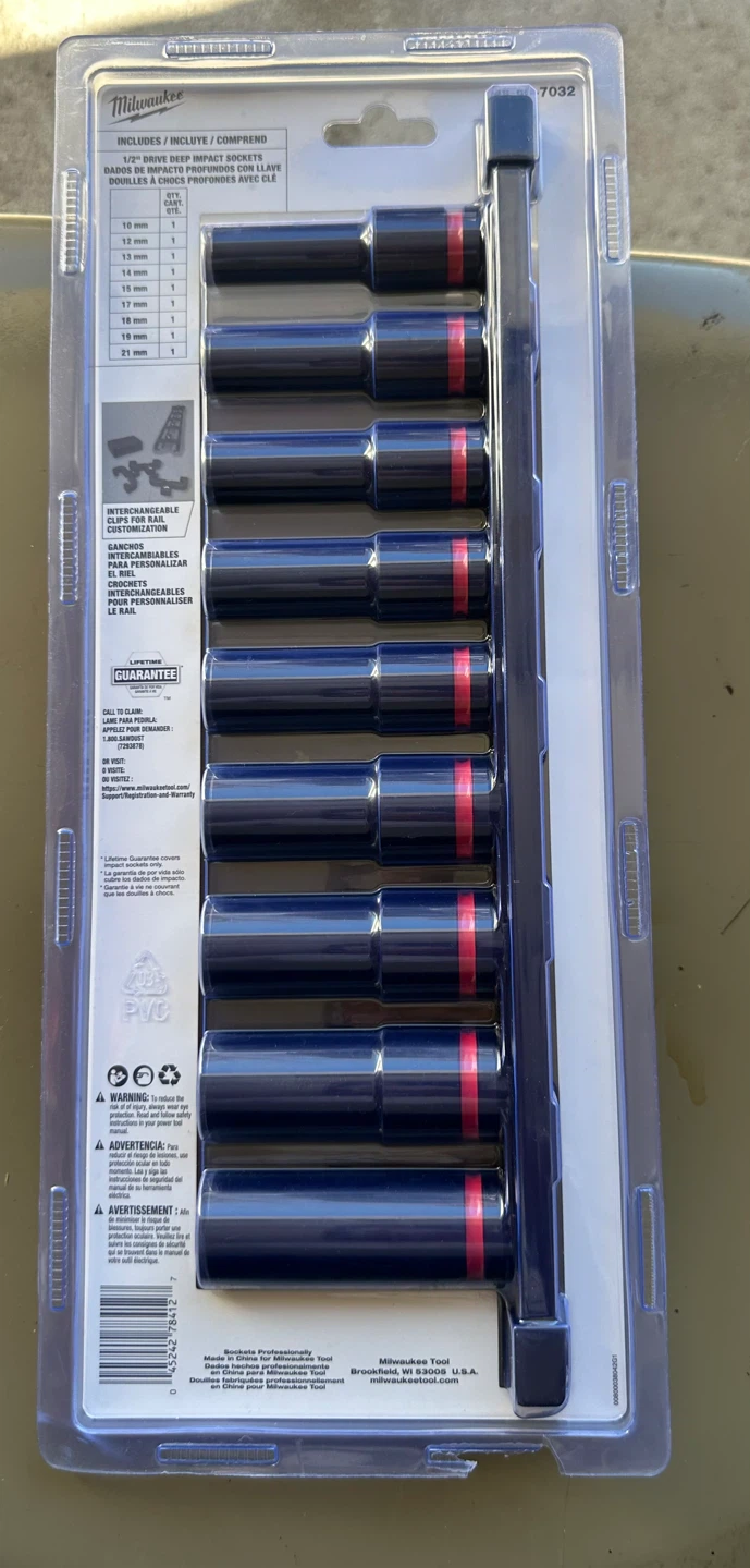 Milwaukee 9-Piece 1/2-Inch Drive Metric Deep Impact Socket Set - photo 2