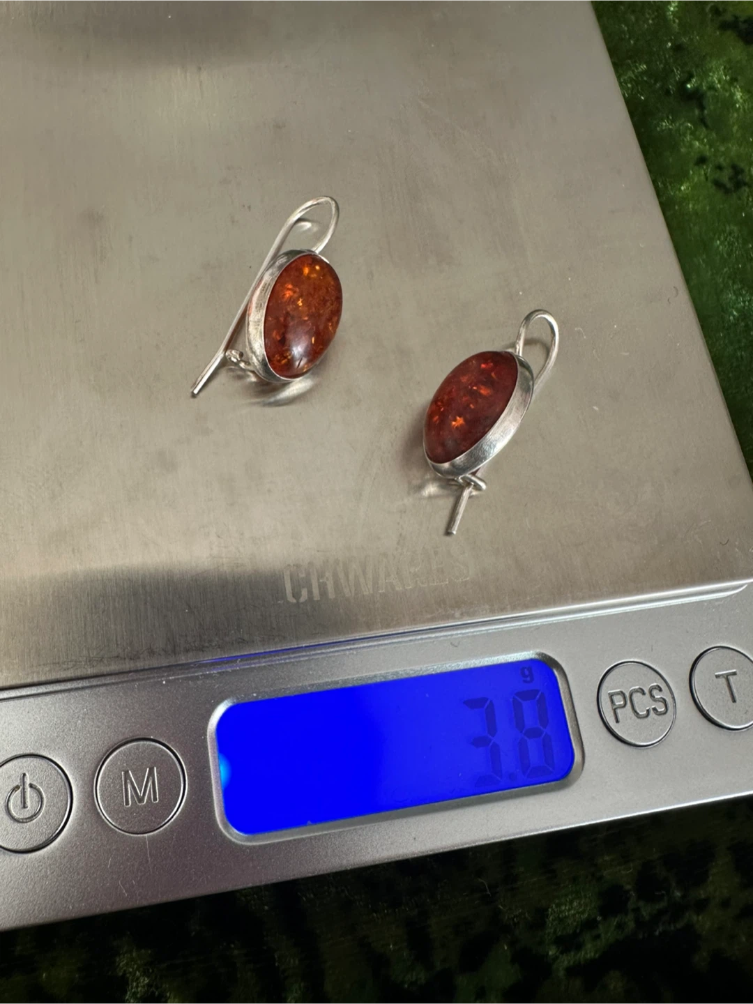 Vintage Sterling Silver and Amber Earrings - photo 5