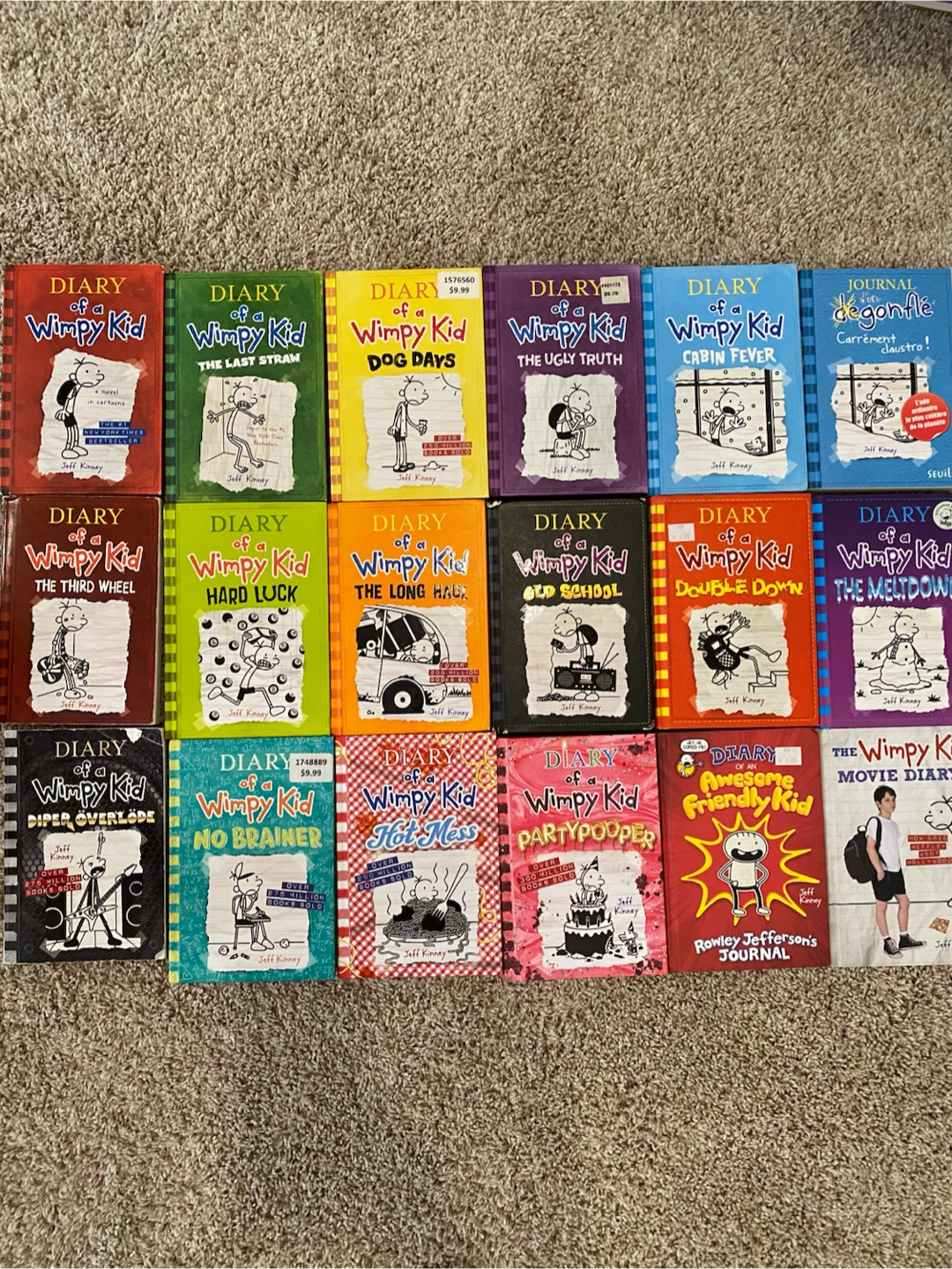 Collection of 17 Diary of a Wimpy Kid Books