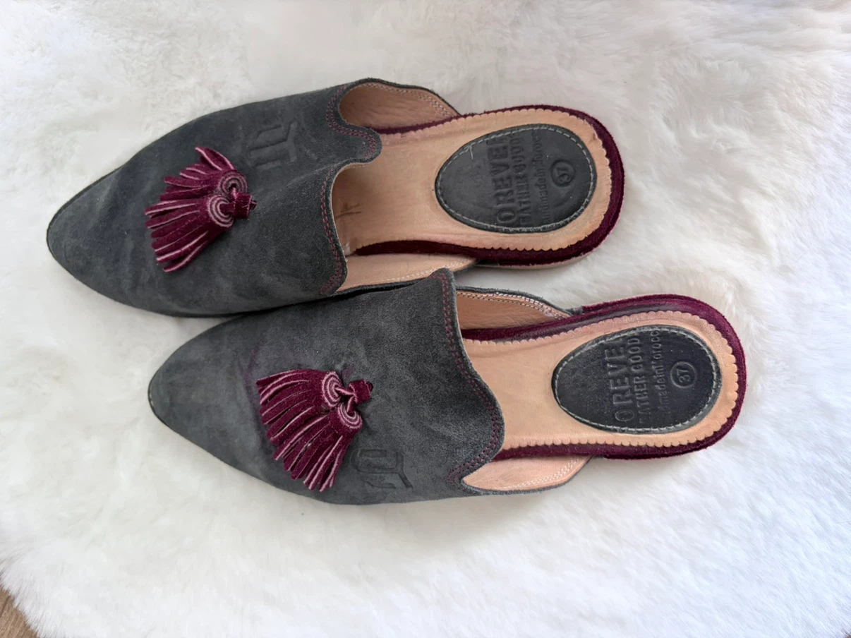 Oreve Suede Tassel Mules Size 37 - photo 3
