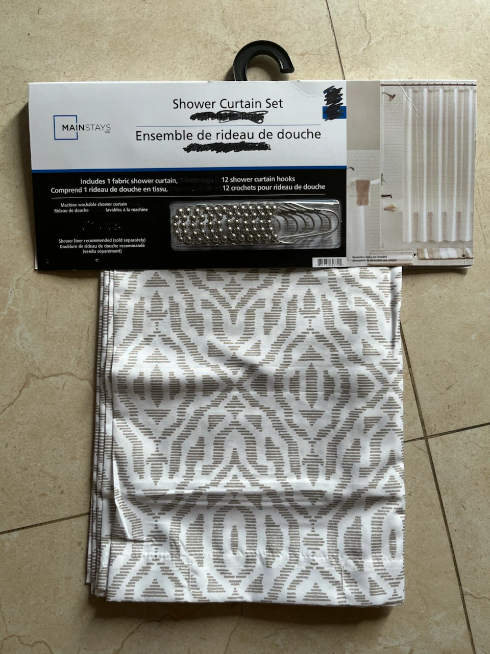 New Mainstays Shower Curtain Set