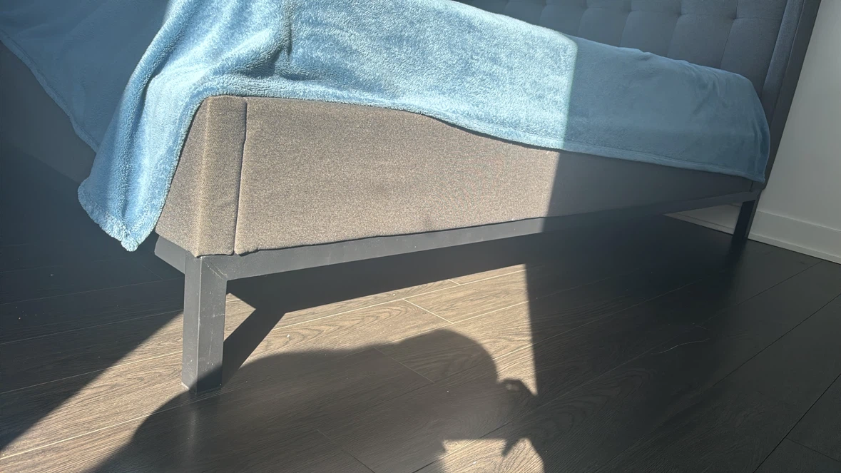 Grey Upholstered Queen Size Bed Frame - photo 3
