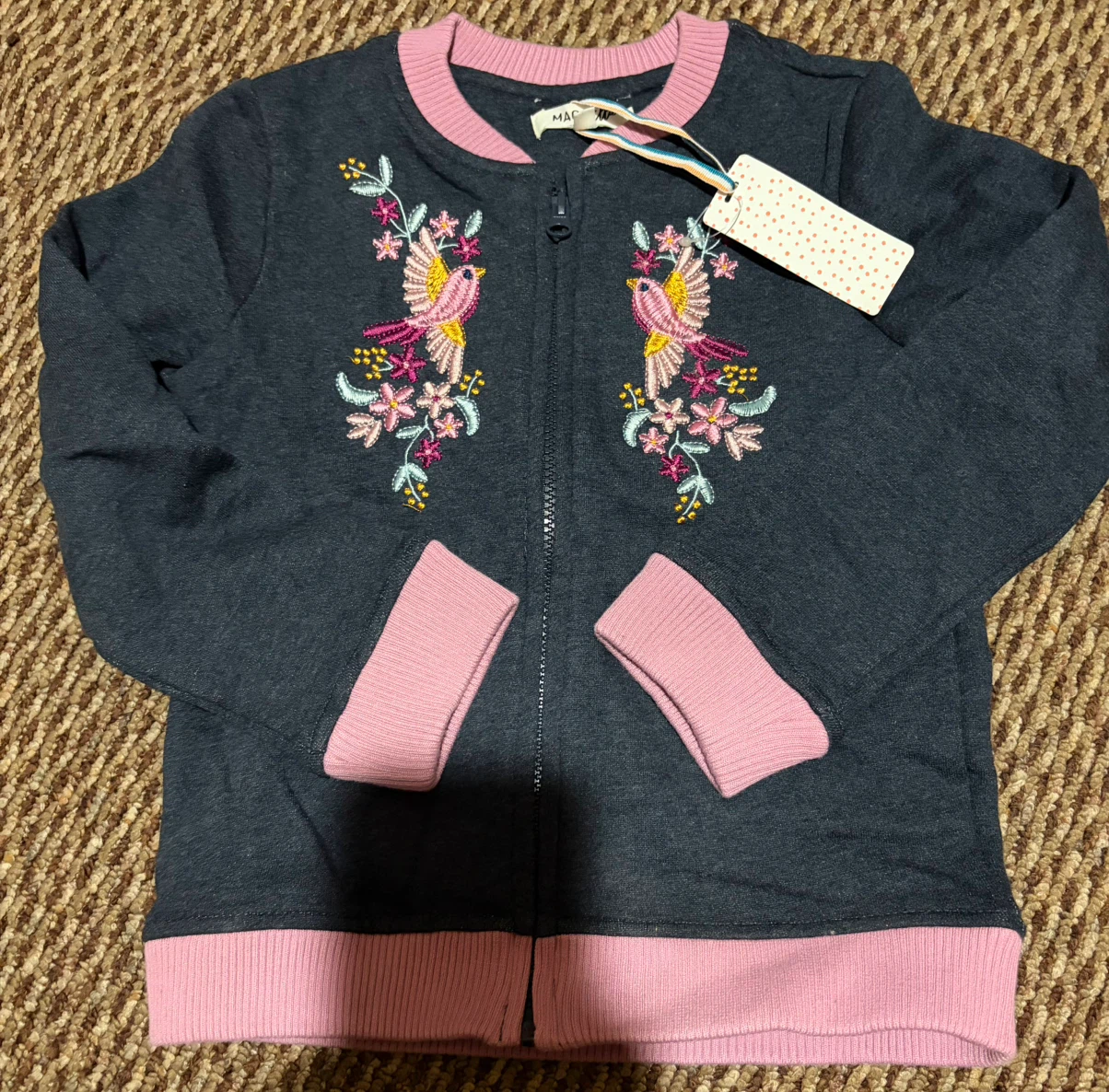 Mayoral Girls Embroidered Zip-Up Jacket ~ Size 7
