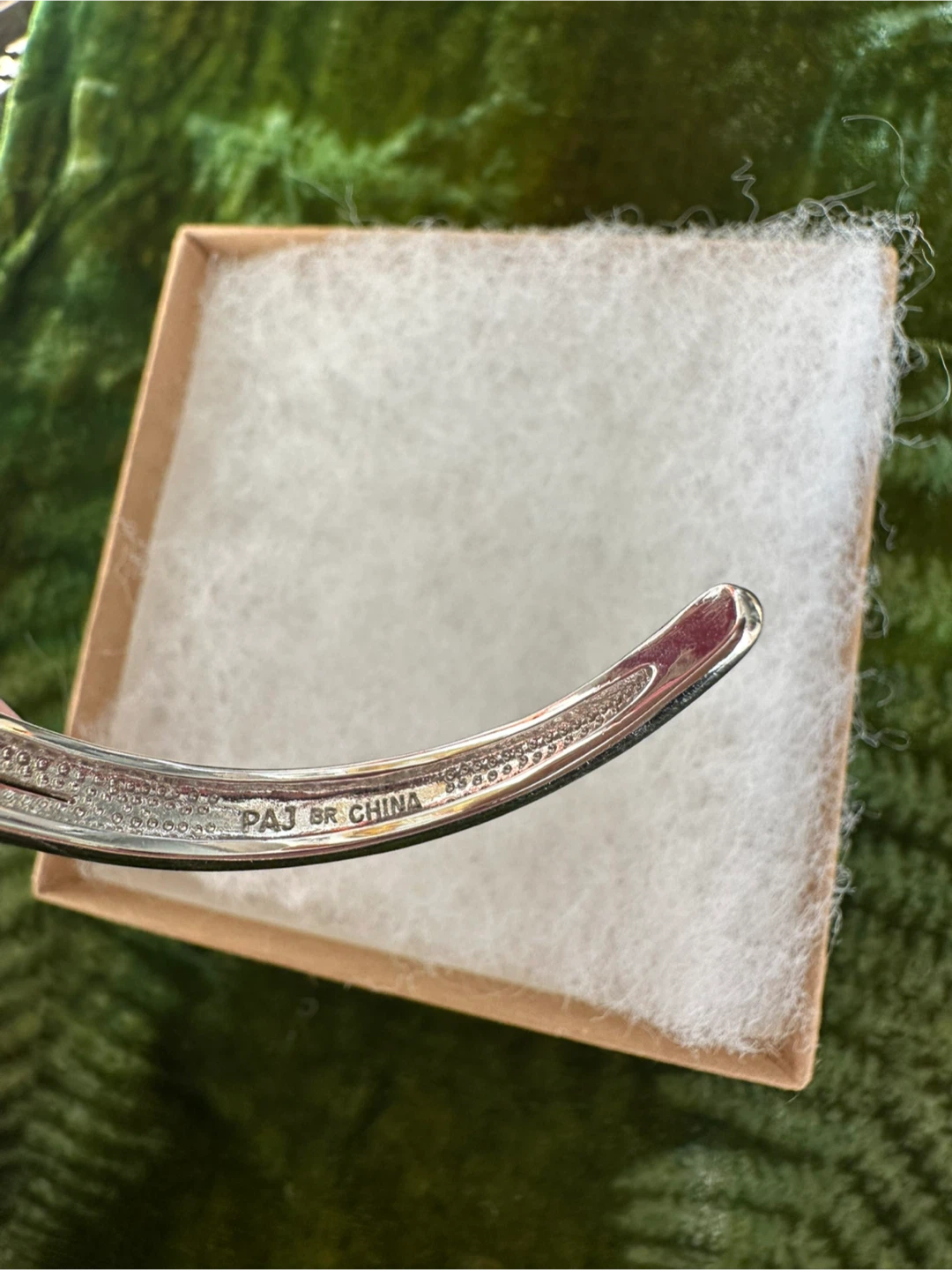 PAJ Silver-Tone Bangle with Dark Stone - photo 5