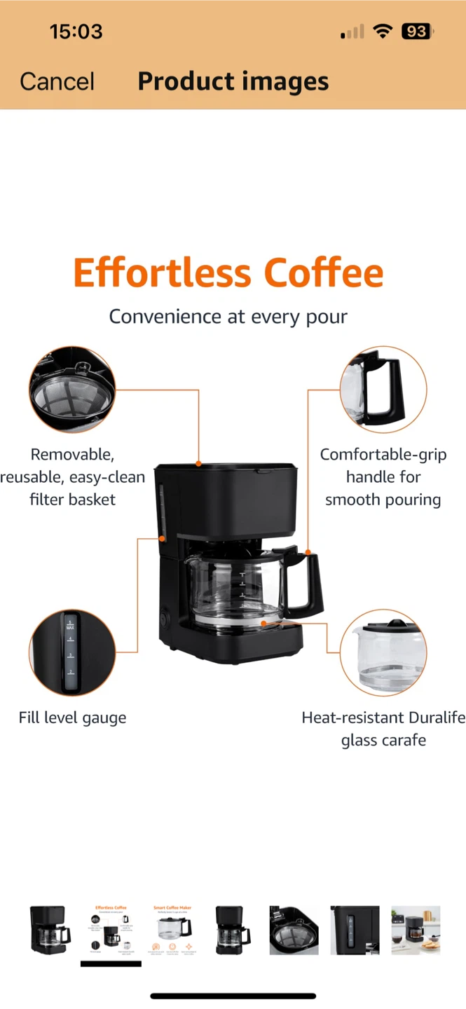 5-Cup Glass Coffee machine