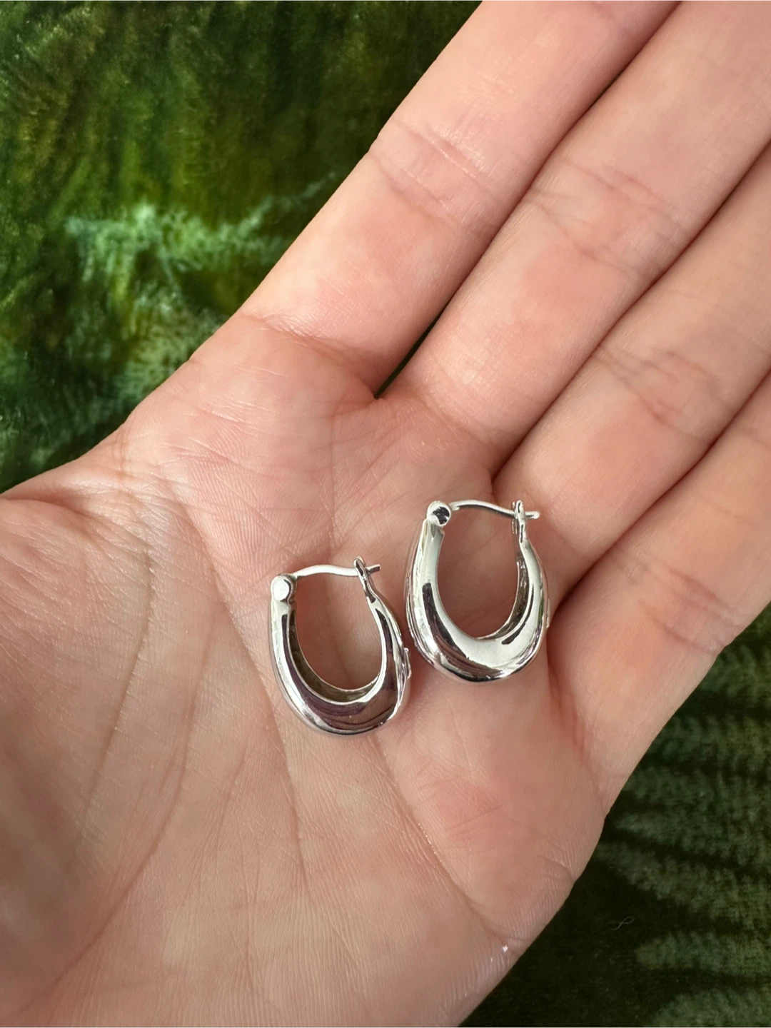 Elle 925 Sterling Silver faux Ruby Hoop Earrings