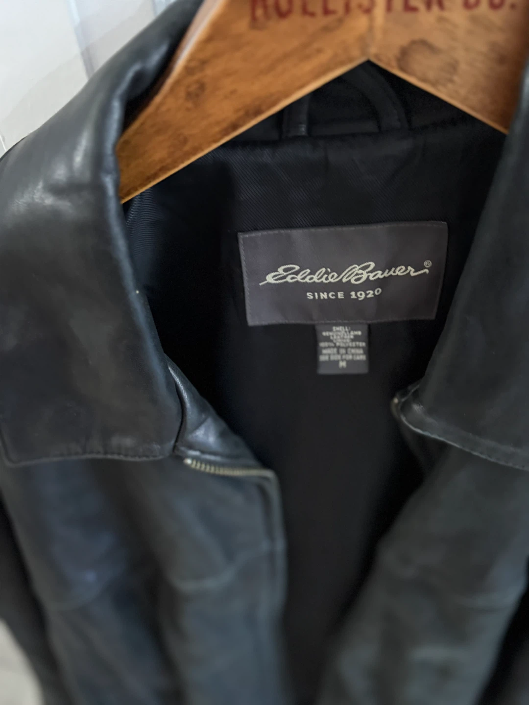 Eddie Bauer Men's Leather Jacket Black