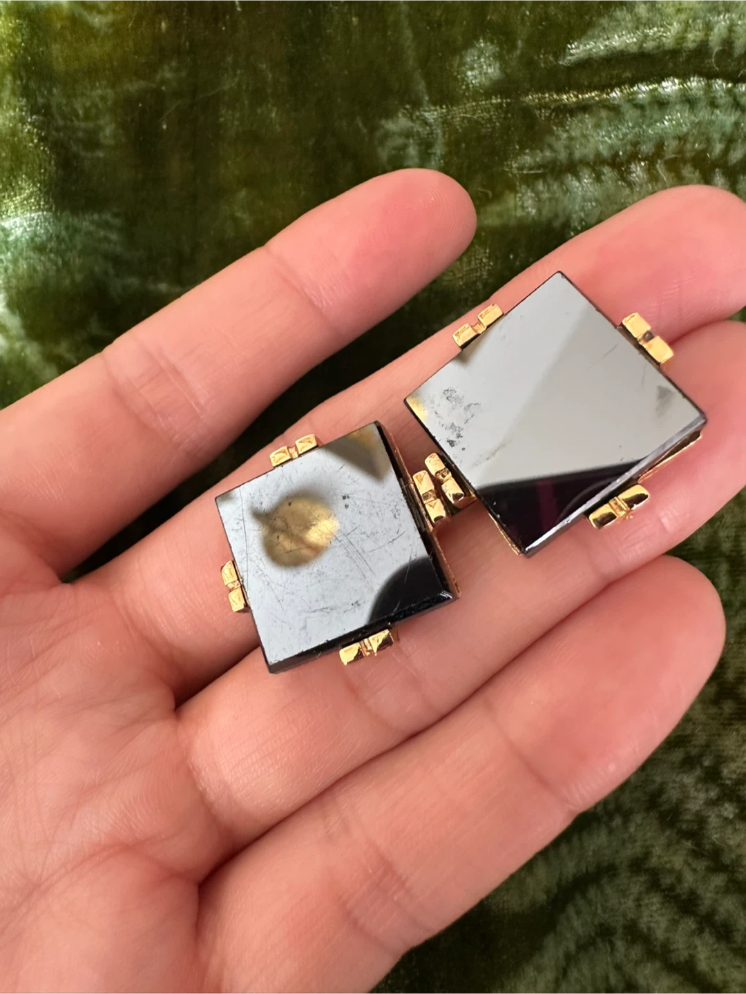 Vintage Black Onyx like Cufflinks - photo 2