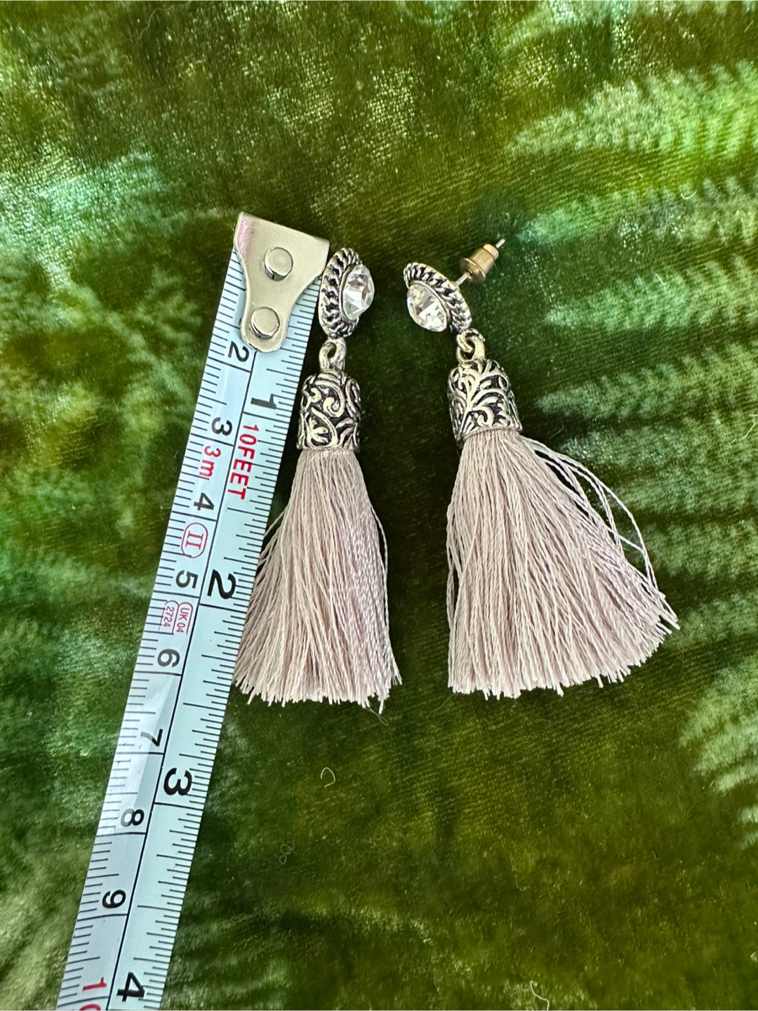 Crystal and Tassel Dangle Earrings - photo 2