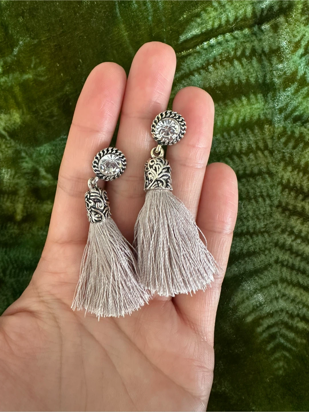 Crystal and Tassel Dangle Earrings - photo 3