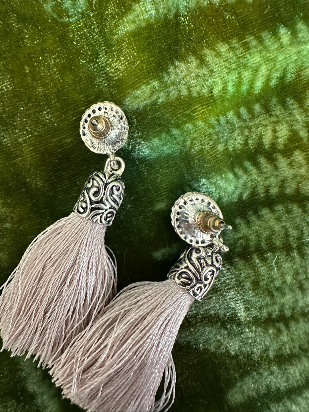 Crystal and Tassel Dangle Earrings - photo 4