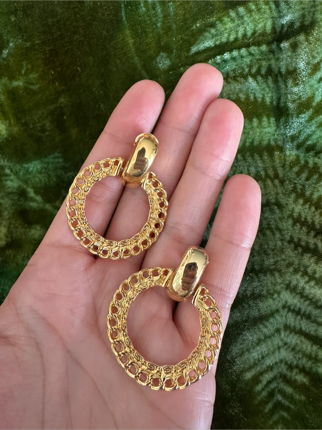 Vintage Monet Gold Tone Clip-On Earrings