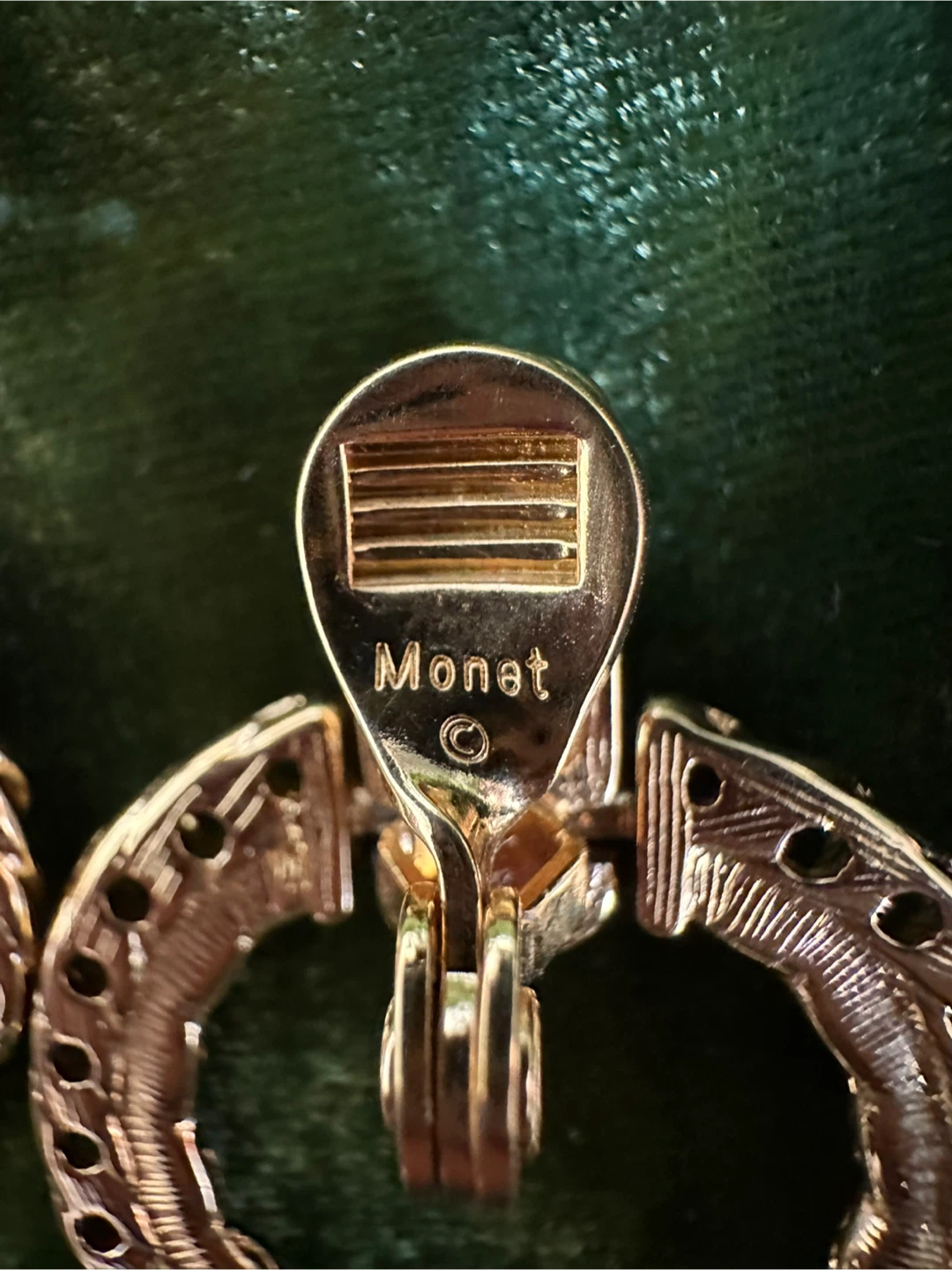 Vintage Monet Gold Tone Clip-On Earrings - photo 2
