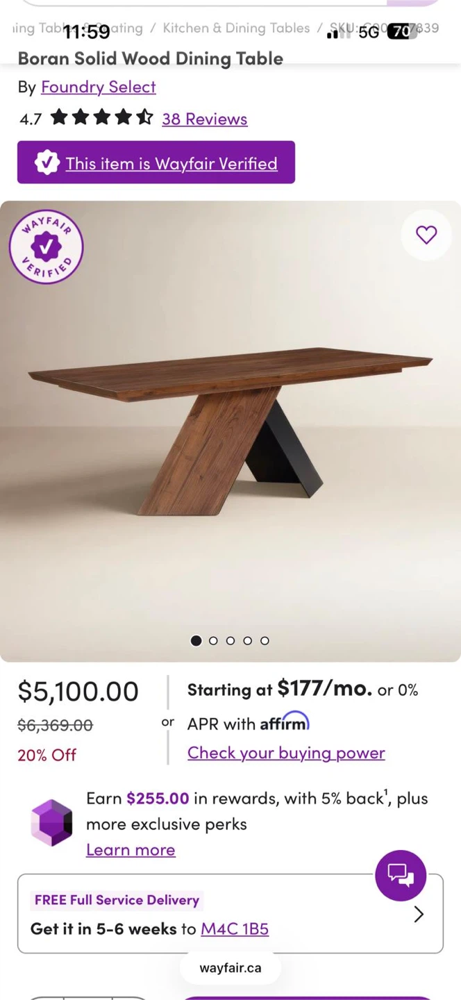 Foundry Select Boran Solid Wood Dining Table